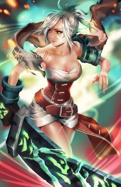 Riven by ofSkySociety HD Wallpaper Fan Art Artwork League of Legends lol