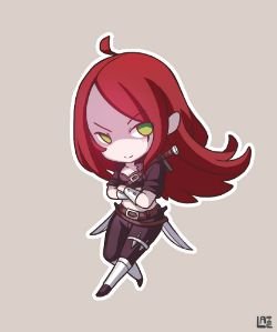 Chibi Katarina by LataeDelan HD Wallpaper Fan Art Artwork League of Legends lol (3)