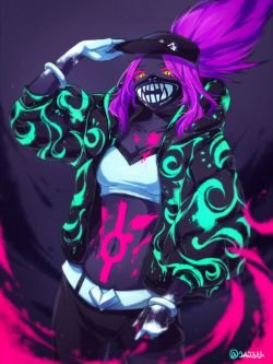 K/DA Akali by 소원1 HD Wallpaper Background Fan Art Artwork League of Legends lol