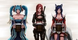 Ahri, Sona & Katarina by AimedZ League of Legends Artwork Wallpaper lol Fan Art