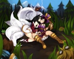 Ahri, Caitlyn, Garen, Ezreal & Master Yi by Girutea HD Wallpaper Artwork Fan Art League of Legends lol