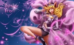 Popstar Ahri Anime Style by Dweynie League of Legends Artwork Wallpaper lol Fan Art