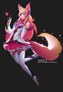 Star Guardian Ahri by Steve Zheng (3) HD Wallpaper Background Fan Art Artwork League of Legends lol