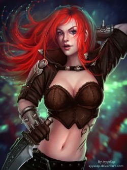 Katarina by AyyaSAP HD Wallpaper Fan Art Artwork League of Legends lol