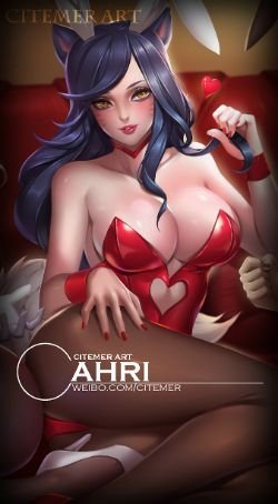 Battle Bunny Ahri by citemer (2) HD Wallpaper Fan Art Artwork League of Legends lol