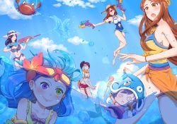 Pool Party Caitlyn, Fiora, Zoe, Miss Fortune, Leona & Lulu by 喵小梓 HD Wallpaper Background Fan Art Artwork League of Legends lol