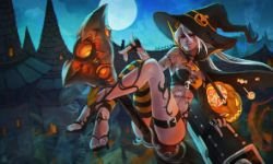 Halloween Jinx by MonoriRogue HD 4k Wallpaper Fan Art Artwork League of Legends lol
