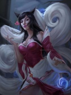 Ahri by morganearts1 HD Wallpaper Background Fan Art Artwork League of Legends lol