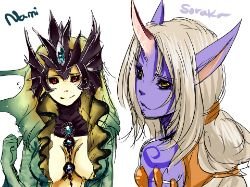 Soraka & Nami by Minari-hanul HD Wallpaper Fan Art Artwork League of Legends lol