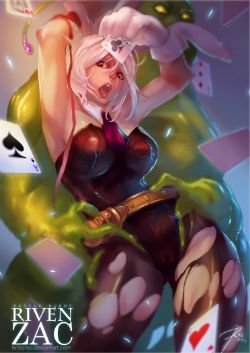 Battle Bunny Riven & Zac by RAIon HD Wallpaper Fan Art Artwork League of Legends lol