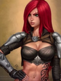 Katarina by Sciamano240 HD Wallpaper Background Fan Art Artwork League of Legends lol