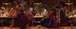 Cafe Draven - Gragas, Braum, Battle Bunny Riven, Soraka, Kindred, Lulu, Warwick, Teemo, Kog'Maw & Poro by Hozure HD Wallpaper Fan Art Artwork League of Legends lol