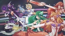 Star Guardian Ahri, Syndra, Soraka, Miss Fortune & Ezreal by SkyArchfiendMayler HD Wallpaper Background Fan Art Artwork League of Legends lol