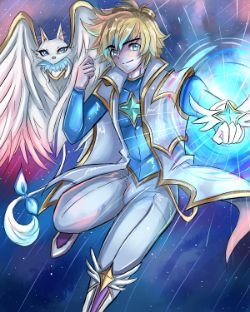 Star Guardian Ezreal by 王小狼同学 HD Wallpaper Background Fan Art Artwork League of Legends lol