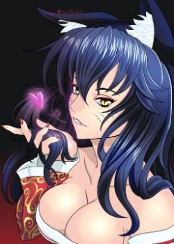 Ahri by VermillionDice League of Legends Fan Art Artwork Wallpaper lol