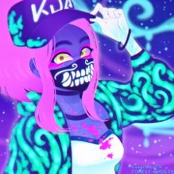 K/DA Akali by Forest-Ghosts HD Wallpaper Background Fan Art Artwork League of Legends lol