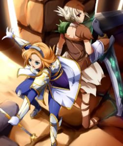 Riven & Lux by 馬克杯(Magukappu) HD Wallpaper Fan Art Artwork League of Legends lol