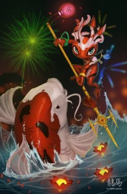 Koi Fizz by RyoTazi HD Wallpaper Fan Art Artwork League of Legends lol