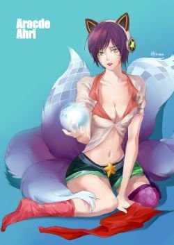 Arcade Ahri by 伊kisae HD Wallpaper Background Fan Art Artwork League of Legends lol