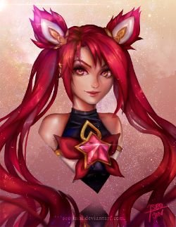Star Guardian Jinx by seojinni HD Wallpaper Background Fan Art Artwork League of Legends lol