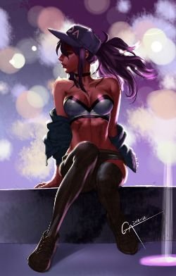 K/DA Akali by yunojiny HD Wallpaper Background Fan Art Artwork League of Legends lol