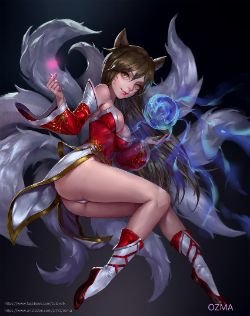 Sexy Ahri by colamilk HD Wallpaper Fan Art Artwork League of Legends lol