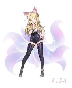 K/DA Ahri by ALPACA樣 HD Wallpaper Background Fan Art Artwork League of Legends lol