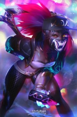 K/DA Akali by ArtfulBeast HD 4k Wallpaper Background Fan Art Artwork League of Legends lol