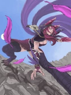 Xayah by radiocupcake (2) HD Wallpaper Background Fan Art Artwork League of Legends lol