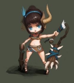 Chibi Sabretusk Sejuani by chrier HD Wallpaper Fan Art Artwork League of Legends lol