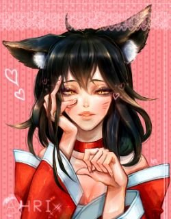 Ahri by ハッチュ― League of Legends Artwork Wallpaper lol Fan Art