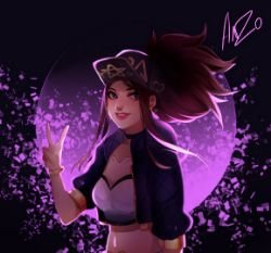 K/DA Akali by AnZorika HD Wallpaper Background Fan Art Artwork League of Legends lol