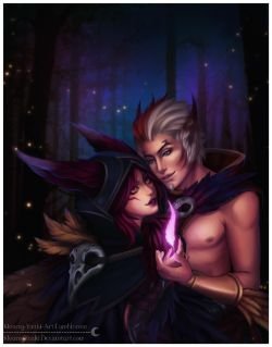 Xayah & Rakan by NoamyYuuki HD Wallpaper Fan Art Artwork League of Legends lol