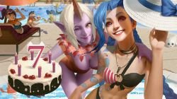 Pool Party Jinx & Soraka by jia95 HD Wallpaper Background Fan Art Artwork League of Legends lol
