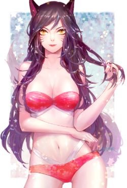 Pool Party Ahri by GOYO League of Legends Fan Art Artwork Wallpaper lol