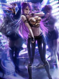 K/DA Kai'Sa by sakimichan HD Wallpaper Background Fan Art Artwork League of Legends lol