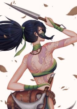 Akali Rework by 喵小梓 HD Wallpaper Background Fan Art Artwork League of Legends lol