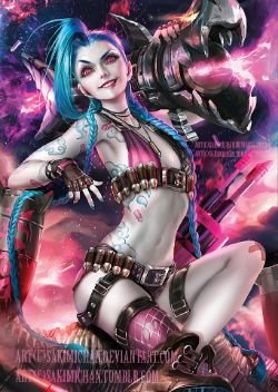 Jinx by sakimichan (2) HD Wallpaper Fan Art Artwork League of Legends lol