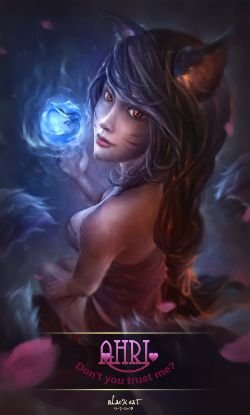 Ahri by blackcat HD Wallpaper Background Fan Art Artwork League of Legends lol