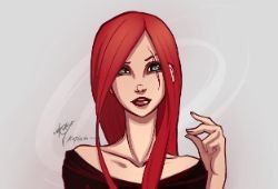Katarina Portrait by ZackArgunov HD Wallpaper Fan Art Artwork League of Legends lol