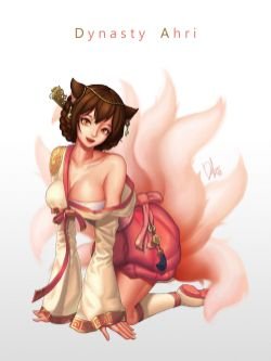Dynasty Ahri (Skin Concept) by DDUCK KONG (3) League of Legends Artwork HD Wallpaper lol Fan ArtFan Art Artwork