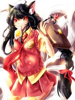 School Girl Ahri ( Akadamy) by urusai-baka (2) League of Legends Artwork HD Wallpaper lol Fan ArtFan Art Artwork