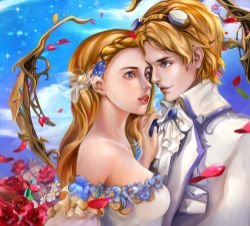 Wedding Lux & Ezreal by 猫尾沙和鱼骨刺 HD Wallpaper Background Fan Art Artwork League of Legends lol