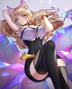 K/DA Ahri by chibi Vanille HD Wallpaper Background Fan Art Artwork League of Legends lol