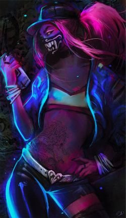 K/DA Akali by Yana Panda HD Wallpaper Background Fan Art Artwork League of Legends lol