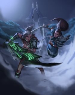 Yasuo Vs Riven by Pinshivic HD Wallpaper Background Fan Art Artwork League of Legends lol