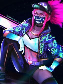 K/DA Akali by jamsendeguzman HD Wallpaper Background Fan Art Artwork League of Legends lol