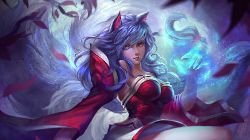 Ahri by X.four HD Wallpaper Background Fan Art Artwork League of Legends lol