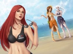 Pool Party Diana, Katarina & Leona by Murasaki-Hana HD Wallpaper Fan Art Artwork League of Legends lol