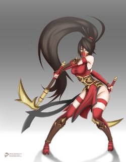 Crimson Akali by CLeRu087 League of Legends Artwork Wallpaper lol